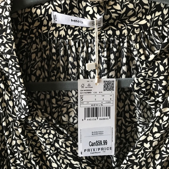 NWT Mango Flowy Floral Top Blouse - Picture 6 of 7